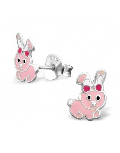 my-jewelry - H2308 - earring small pink bunny in 925/1000 silver