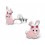 my-jewelry - H2308 - earring small pink bunny in 925/1000 silver