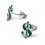 My-jewelry - H7349 - earring dollar in 925/1000 silver