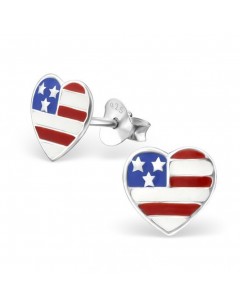 My-jewelry - H13271 - earring heart USA in 925/1000 silver