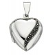 Necklace heart and marcassite in 925/1000 silver