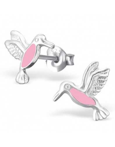 my-jewelry - H21709 - earring hummingbird pink in 925/1000 silver