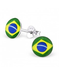 My-jewelry - H24460 - earring in the colors of brazil in 925/1000 silver