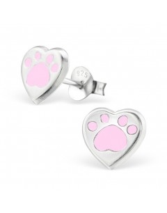 My-jewelry - H26293 - earring heart of bear paw in 925/1000 silver