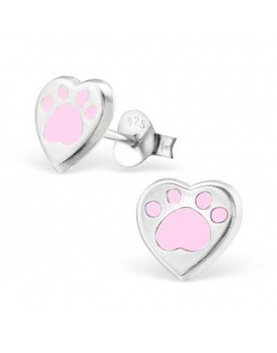 My-jewelry - H26293 - earring heart of bear paw in 925/1000 silver