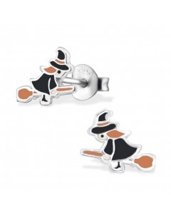 My-jewelry - H30682 - earring witch on her broom in 925/1000 silver