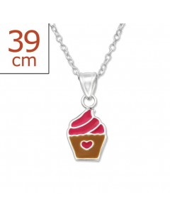 My-jewelry - H28729 - Pretty necklace cupcake in 925/1000 silver