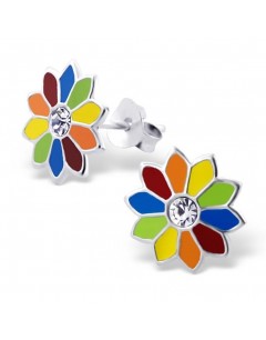 My-jewelry - H4857 - earring-flower-multi-color in 925/1000 silver