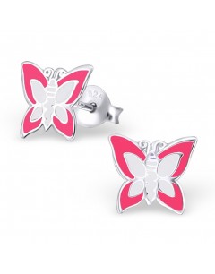 My-jewelry - H10391 - earring pink butterfly in 925/1000 silver