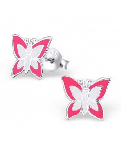 My-jewelry - H10391 - earring pink butterfly in 925/1000 silver