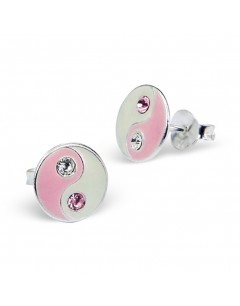 My-jewelry - H196 - earring yin and yang pink in 925/1000 silver