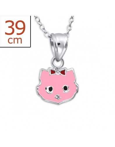 My-jewelry - H20347 - Collar cat pink in 925/1000 silver