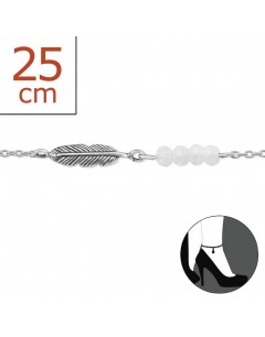 My-jewelry - H174z - Chain ankle feather in 925/1000 silver