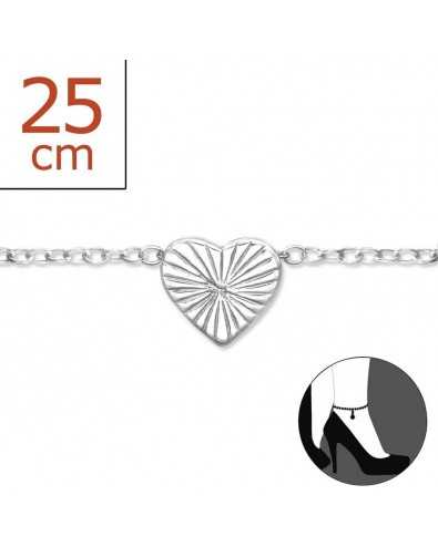 My-jewelry - H6404 - Chain ankle heart in 925/1000 silver