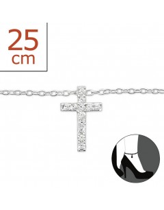 My-jewelry - H6444 - Chain ankle cross in 925/1000 silver