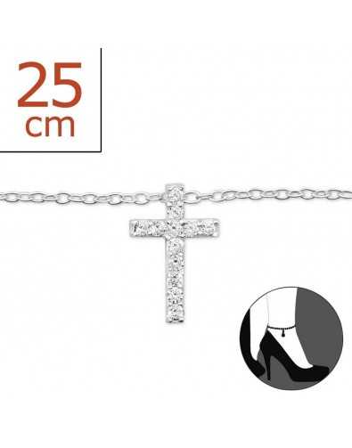 My-jewelry - H6444 - Chain ankle cross in 925/1000 silver