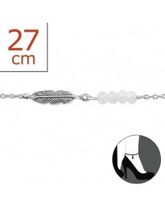 My-jewelry - H1974z - Chain ankle feather in 925/1000 silver