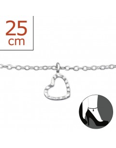 My-jewelry - H6294zus - Sterling silver heart Chain ankle