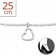 My-jewelry - H6294z - Chain ankle heart in 925/1000 silver