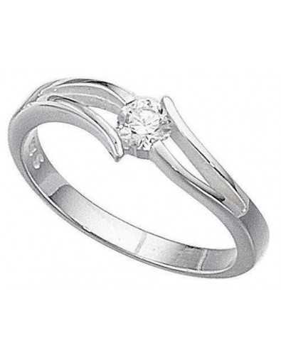 Elegant ring solitaire in 925/1000 silver