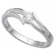 Elegant ring solitaire in 925/1000 silver