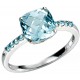 Ring blue Topaz gold 375/1000 carat