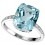 Ring blue Topaz and Diamond 0,042 carat gold 375/1000 carat