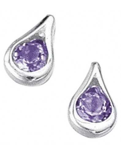 Earring Amethyst in 925/1000 silver