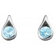 Earring blue topaz in 925/1000 silver