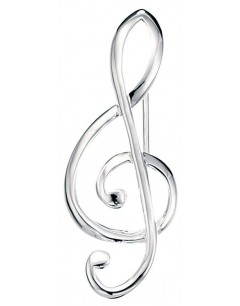 Brooch treble clef in 925/1000 silver