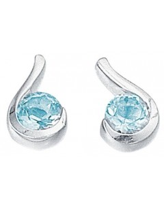 Earring zirconia blue original in 925/1000 silver