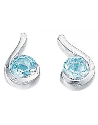 Earring zirconia blue original in 925/1000 silver