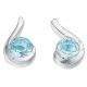 Earring zirconia blue original in 925/1000 silver