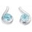 Earring zirconia blue original in 925/1000 silver