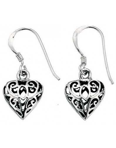 Earring original heart in 925/1000 silver