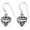 Earring original heart in 925/1000 silver