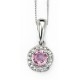 Necklace pink sapphire and diamond Gold 375/1000 carats