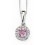 Necklace pink sapphire and diamond Gold 375/1000 carats