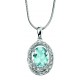 Necklace with aquamarine and diamond white Gold 375/1000 carats