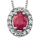 Necklace ruby and diamond white Gold 375/1000 carats