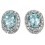 Earring aquamarine and diamond white Gold 375/1000