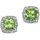 Earring peridot and diamond white Gold 375/1000