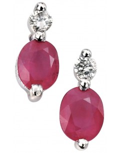 Earring ruby and diamond white Gold 375/1000