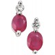 Earring ruby and diamond white Gold 375/1000