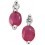 Earring ruby and diamond white Gold 375/1000