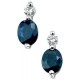 Earring Sapphire and diamond white Gold 375/1000