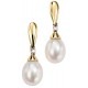 Earring pearl and diamond Gold 375/1000 