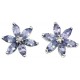 Earring tanzanite and diamond white Gold 375/1000