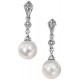 Earring pearl and diamond white Gold 375/1000