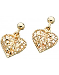 Earring heart of Gold 375/1000